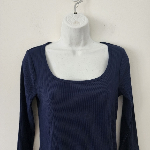 SPANX Stretch Rib Long-Sleeve Top Midnight Blue Size Small - Picture 8 of 15